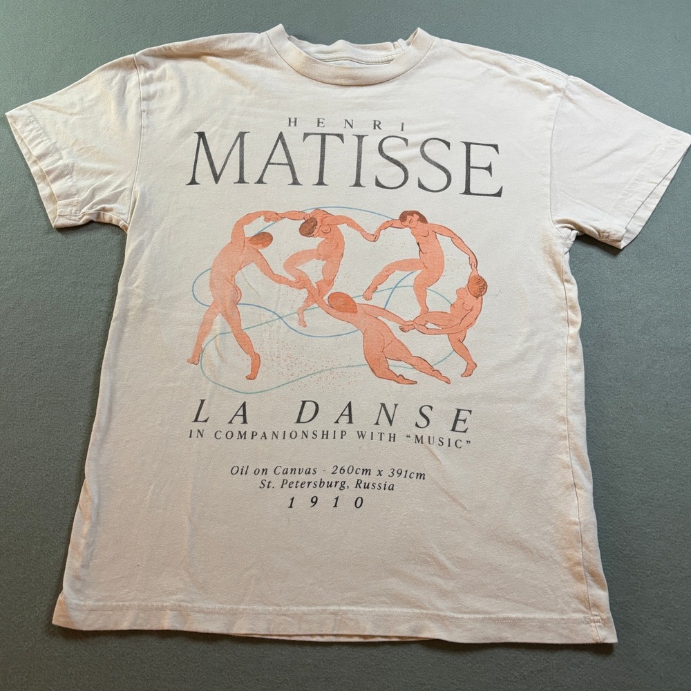 Abercrombie & Fitch Henri Matisse La Danse Graphic T-Shirt Mens L Cream Art Tee